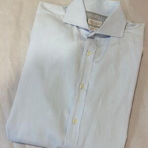 Brunello Cucinelli Sky Blue Men's Dress Shirt S